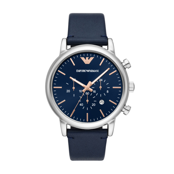 Emporio Armani Chronograph Blue Leather Watch (AR11451)