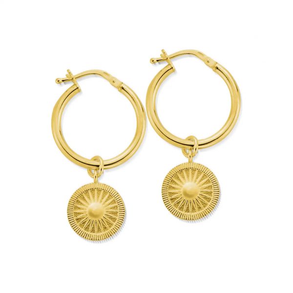 ChloBo Sun Catcher Hoop Earrings in Gold (GEH3199)