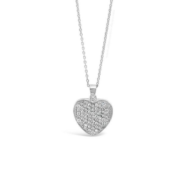 Absolute Kids Silver Heart Pavé Necklace (HCP205)