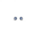 Absolute Jewellery Sterling Silver Birthstone Circle Earrings - March (SE200MAR)