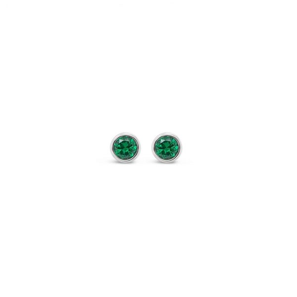 Absolute Jewellery Sterling Silver Birthstone Circle Earrings - May (SE200MAY)