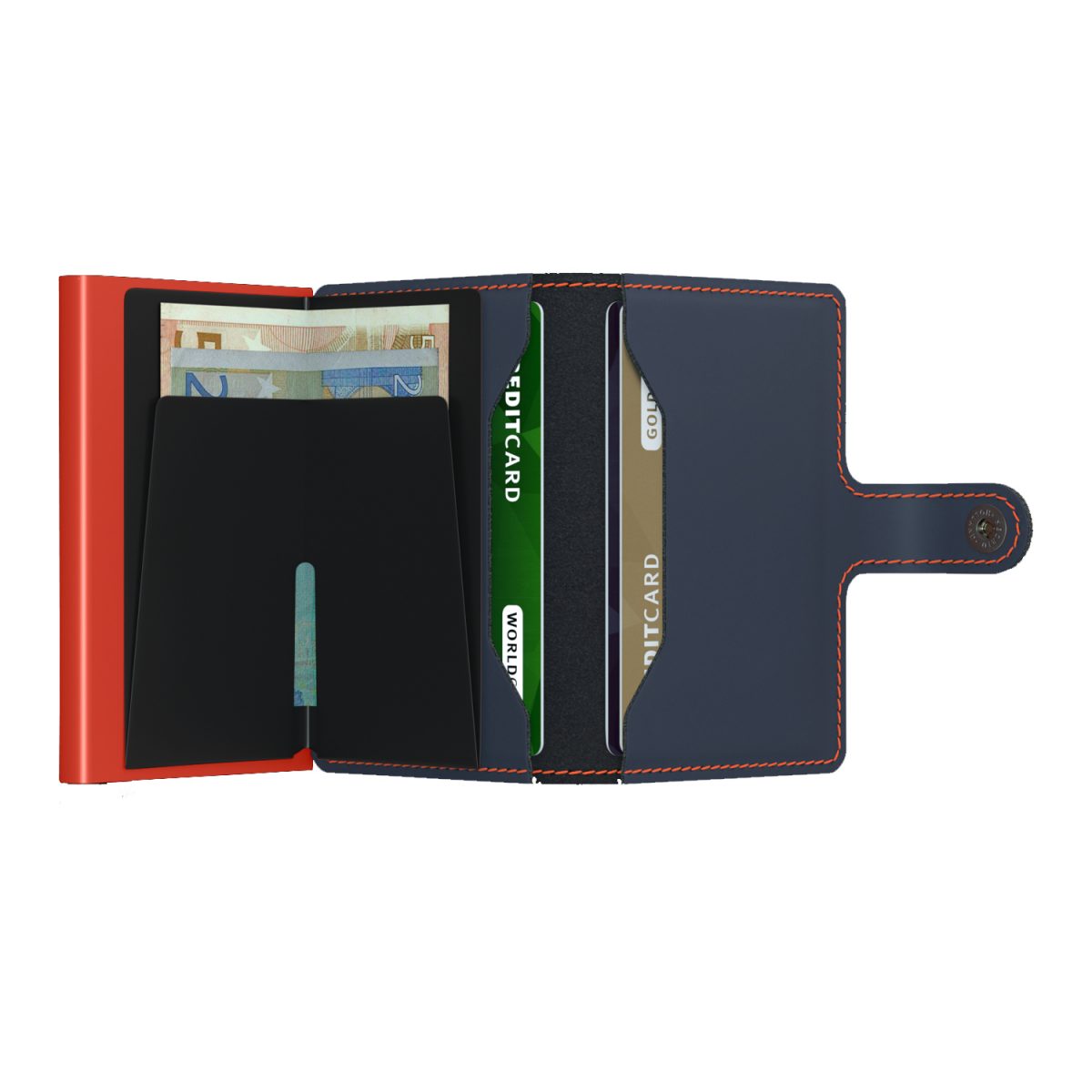 Secrid Miniwallet Matte Nightblue and Orange