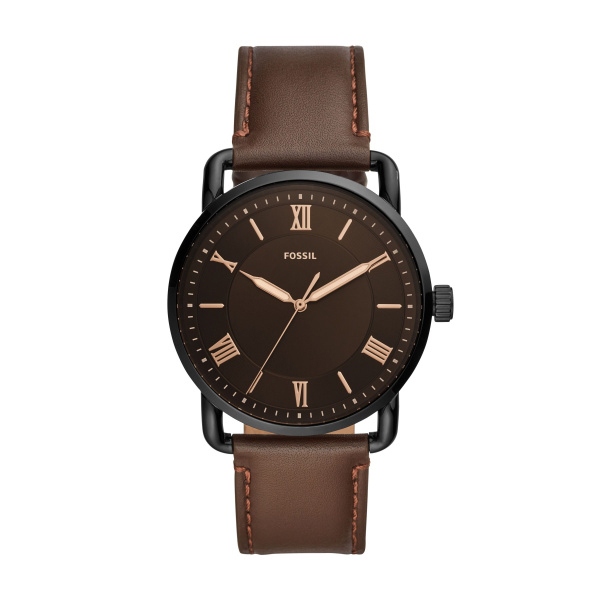 Fossil Copeland 42 mm Three-Hand Brown Leather Watch (FS5666)