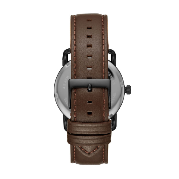 Fossil Copeland 42 mm Three-Hand Brown Leather Watch (FS5666)