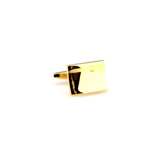 Rectangle Gold Plated High Polish Cufflinks (CL3005)