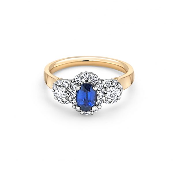 18ct Yellow Gold Sapphire & Diamond Ring