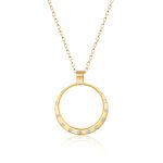 Cathal Barber Goldsmith 9ct Gold Circle Pendant with Diamonds