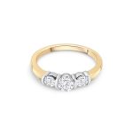 18ct Yellow and White Gold Three Stone Engagement Ring