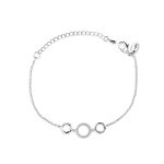 Newbridge Silverware Triple Circular Bracelet with Clear Stones (BR889)