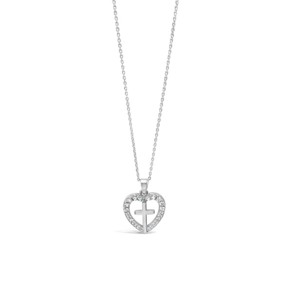 Absolute Jewellery Kids Silver Heart & Cross Pendant (HCP200)