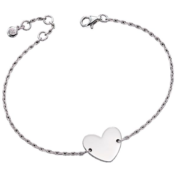 Little Star Nancy Adults Silver Heart Bracelet (LSB0176)