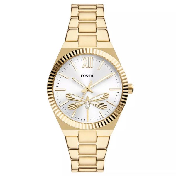 Fossil Scarlette Three-Hand Gold-Tone Stainless Steel Ladies Watch (ES5262)