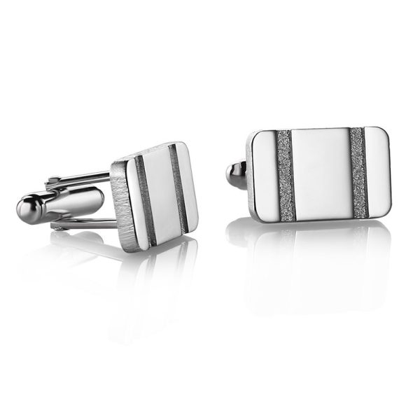 Newbridge Silverware Rectangle Etched Cufflinks (CU304)