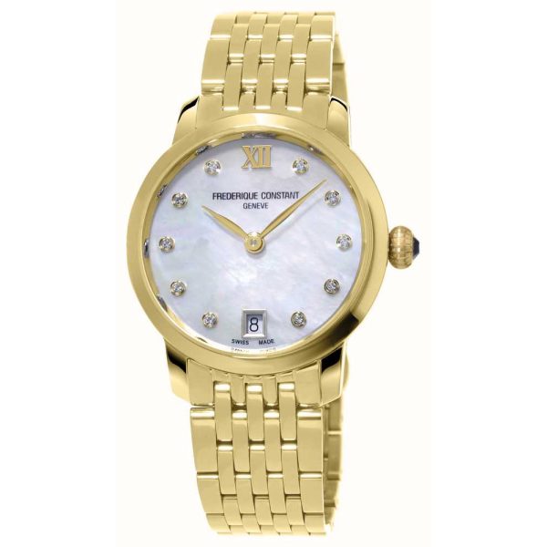 Frederique Constant Slimline Gold Ladies Watch (FC-220MPWD1S25B)