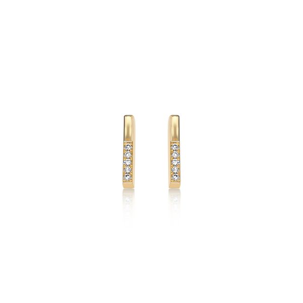 Cathal Barber Goldsmith 9ct Gold Diamond Bar Earrings