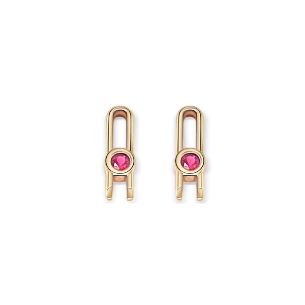 Cathal Barber Goldsmith 9ct Gold Ruby Earrings