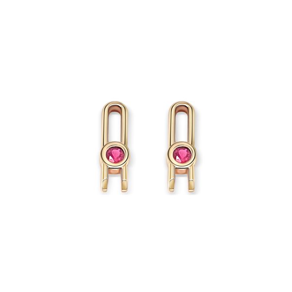 Cathal Barber Goldsmith 9ct Gold Ruby Earrings