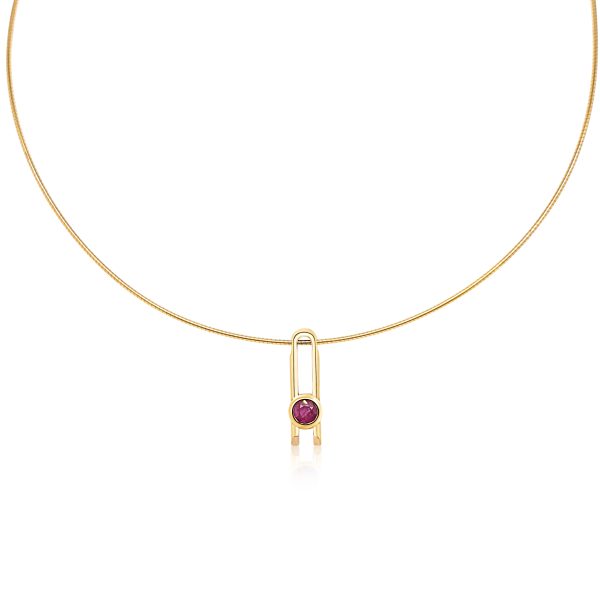 Cathal Barber Goldsmith 9ct Gold Ruby Pendant
