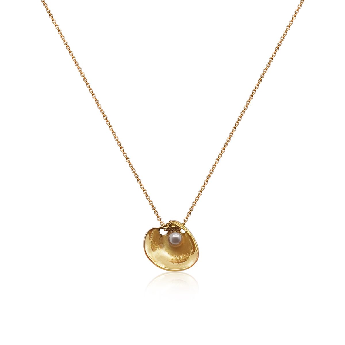 Cathal Barber Goldsmith 18ct Gold Shell Pendant with Pearl