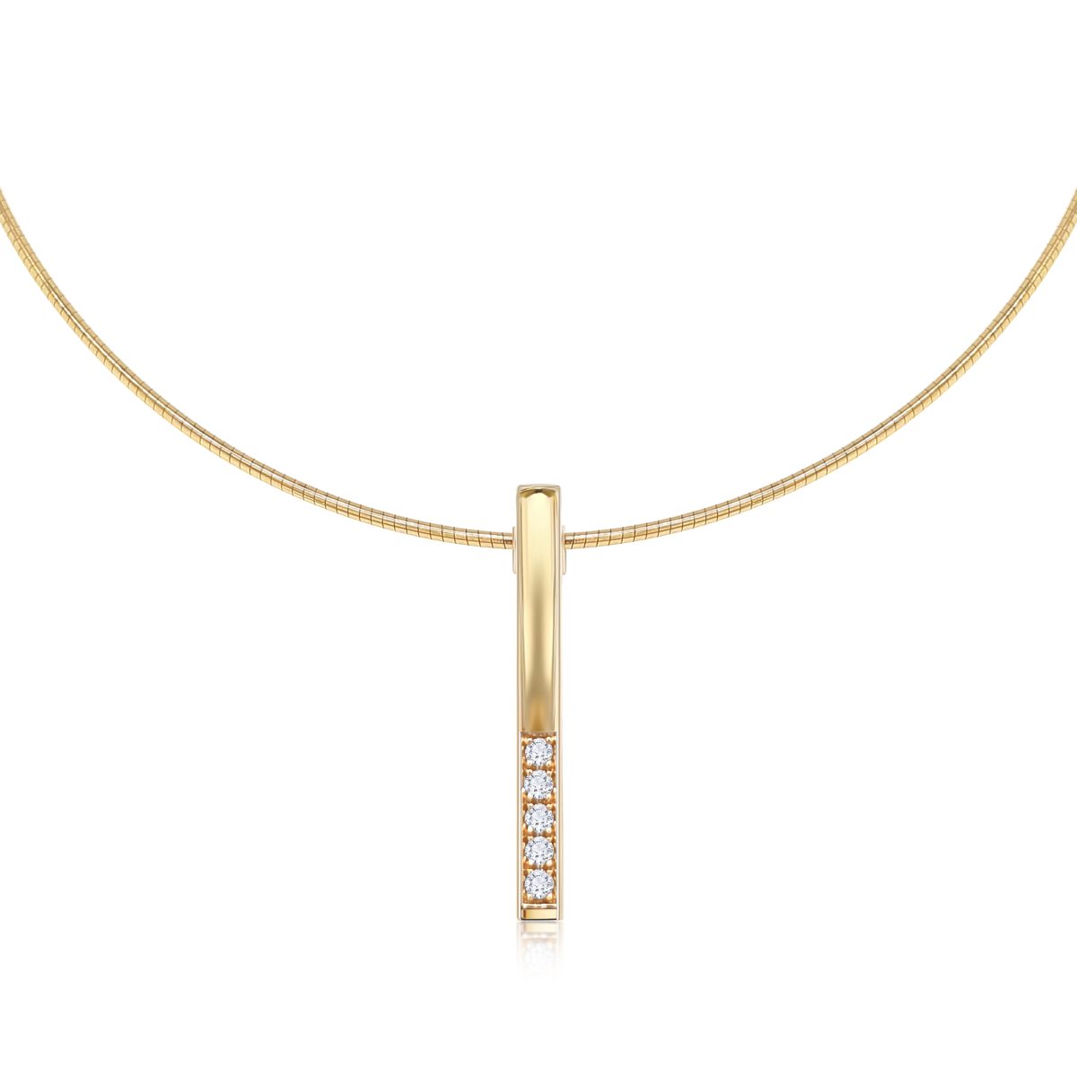 Cathal Barber Goldsmith 9ct Gold Diamond Bar Pendant