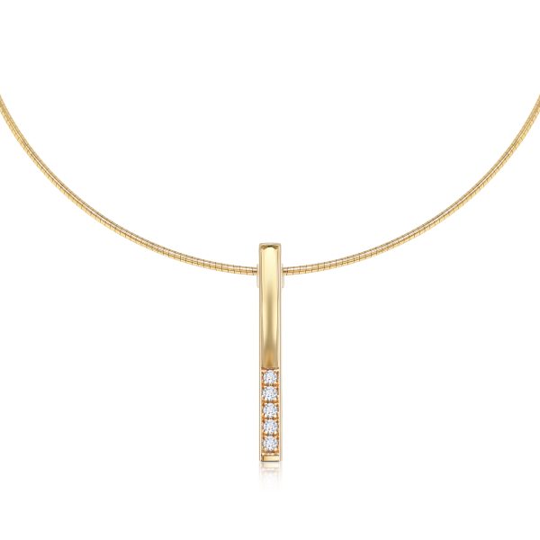 Cathal Barber Goldsmith 9ct Gold Diamond Bar Pendant