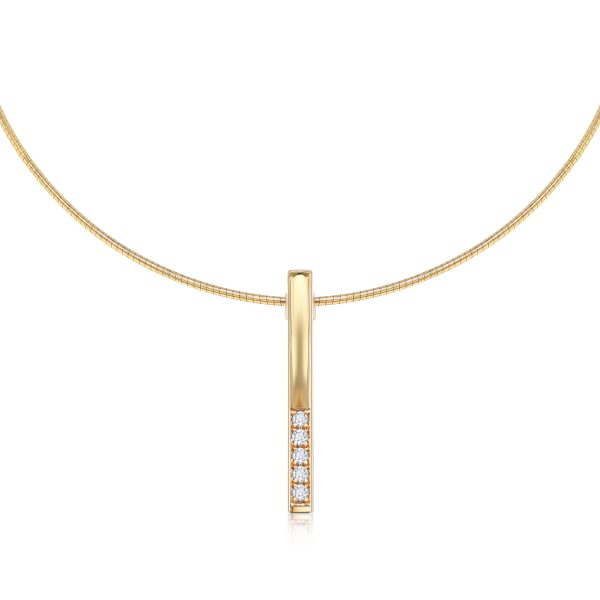 Cathal Barber Goldsmith 9ct Gold Diamond Bar Pendant