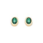 Cathal Barber Goldsmith 9ct Gold Malachite Earrings