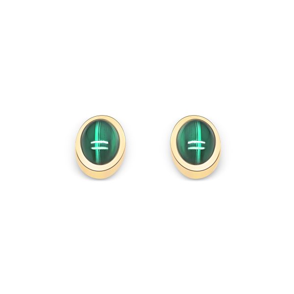 Cathal Barber Goldsmith 9ct Gold Malachite Earrings