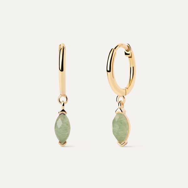 PDPAOLA Green Aventurine Nomad Hoops (AR01-A07-U)