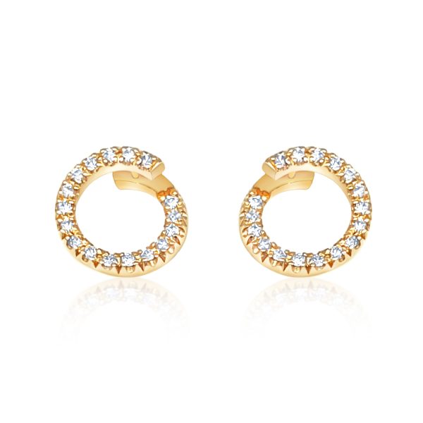 Cathal Barber Goldsmith 9ct Gold Circular Diamond Earrings