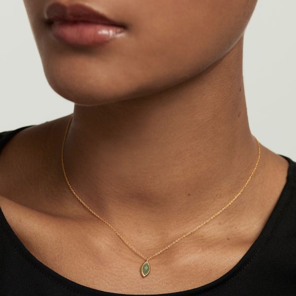 PDPAOLA Green Aventurine Nomad Necklace (CO01-678-U)