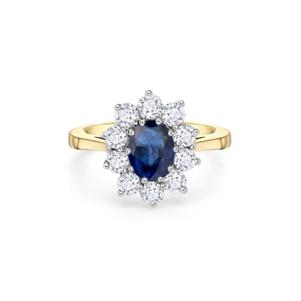 18ct Gold Oval Sapphire and Diamond Ring