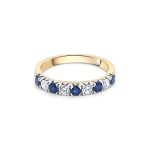 9ct Yellow Gold Sapphire and Diamond Dress Ring