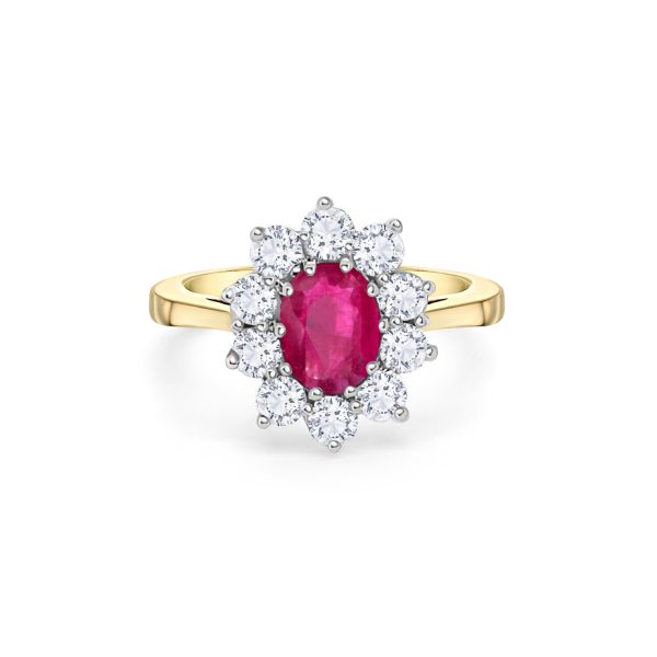 18ct Gold Oval Ruby and Diamond Ring
