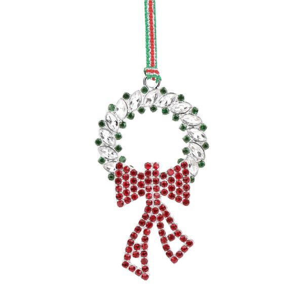 Newbridge Silverware Wreath with Bow Christmas Decoration (LS712)