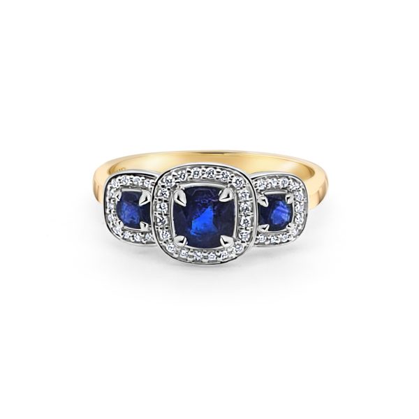 9ct Gold Sapphire and Diamond Ring