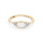 9ct Yellow Gold Opal & Diamond Ring