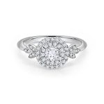 Platinum Double Halo Engagement Ring ( 31237WG43-10)