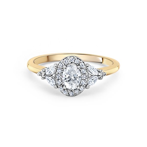 18ct Yellow Gold Halo Oval Engagement Ring (31359YW/54-18)