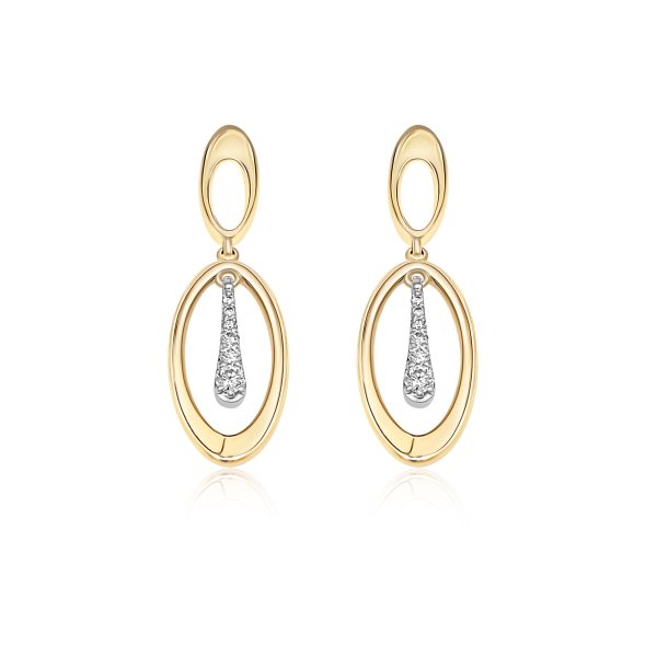 9ct Yellow Gold Diamond Earrings (E4537YW/15-10)