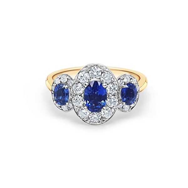 18ct Yellow Gold Blue Saphire Ring (30706WG)