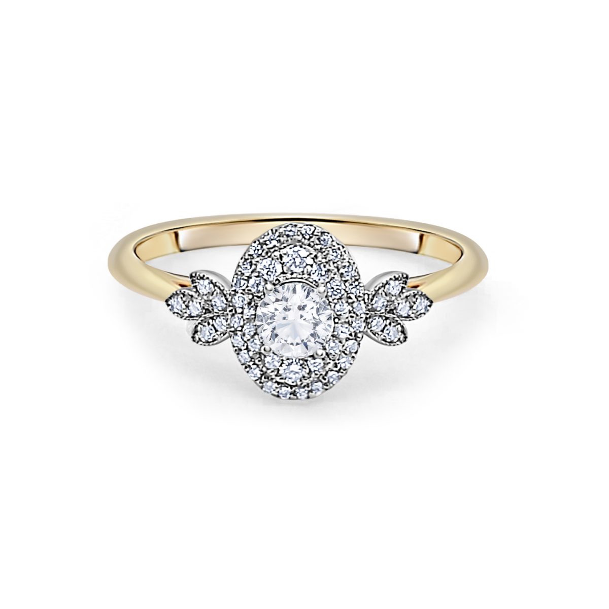 18ct Yellow Gold Halo Engagement Ring (31186YW/40)