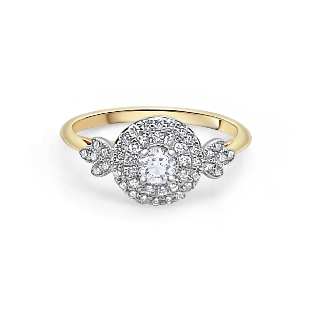 18ct Yellow Gold Double Halo Engagement Ring (31237WG/43-10)