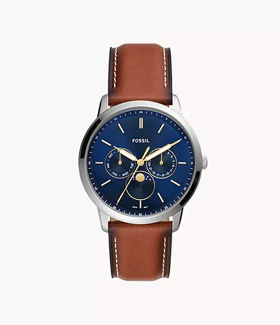 Fossil Neutra Moonphase Multifunction Brown LiteHide™ Leather Watch (FS5903)