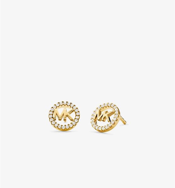 Michael Kors Precious Metal-Plated Sterling Silver Pavé Logo Studs (MKC1247AN791)