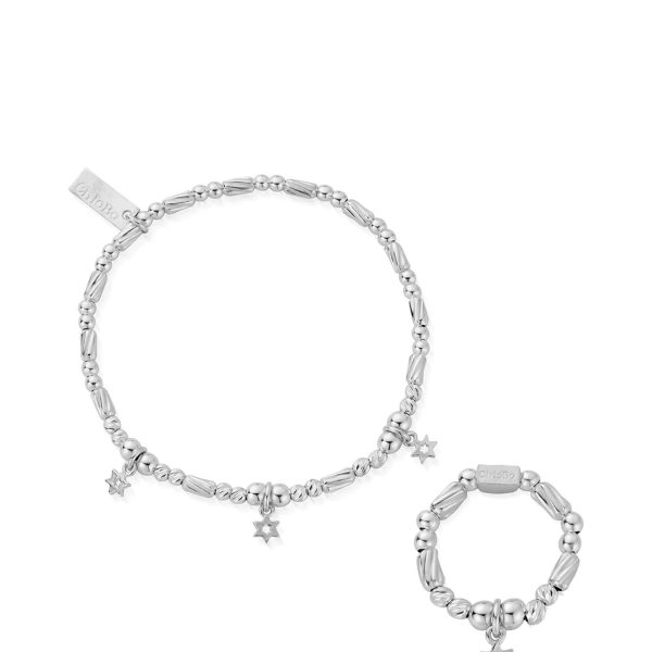 ChloBo Enchantment Christmas Exclusive Bracelet & Ring Set, Silver (SBR2XMASSET23SW)