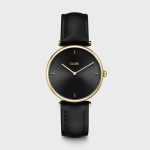 Cluse Triomphe Watch Leather, Black, Gold colour (CW10404)