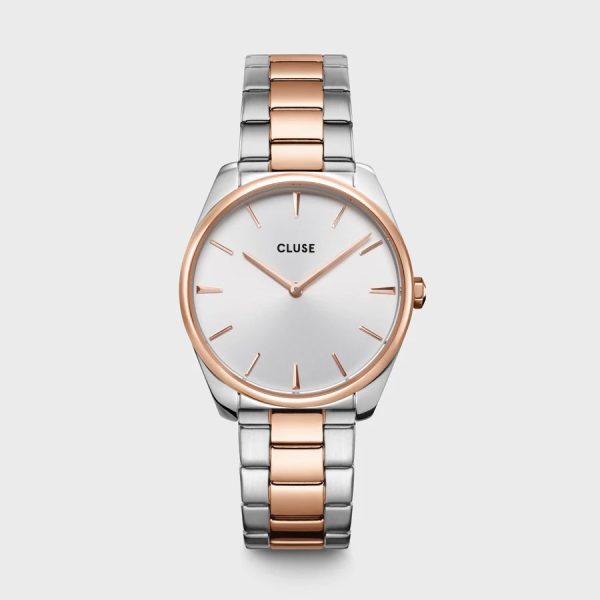 Cluse Féroce Steel, White, Rose Gold/Silver Colour (CW11104)