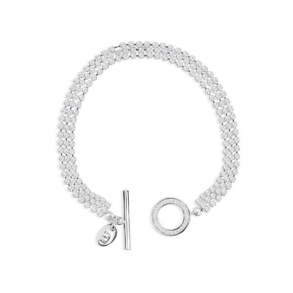 Newbridge Triple Strand Bracelet with Clear Stones (BR890)