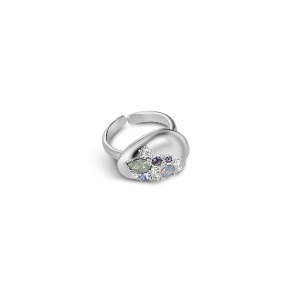 Newbridge Ring with Blue and Clear Stones (RR8822)